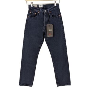 501 Navy Blue Dark Wash Straight Leg High Waist Jeans